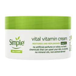 Kind to Skin Vital Vitamin Night Cream restores and replenishes skin face moisturiser 50 ml
