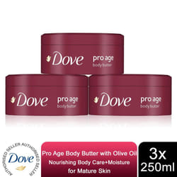 Dove Pro Age Body Butter Nourishing Body Care+Moisture Cream, 3x250ml