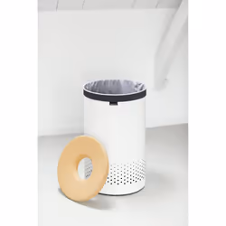 Brabantia Large Laundry Bin with Cork Lid, 60 L - White