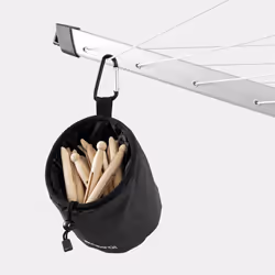 Brabantia Premium Peg Bag - Black | Large Clothes Peg Bag