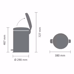 Brabantia 114021 Poubelle à Pédale Newicon avec Seau en Plastique, 20 L - Acier Mat - Additional view 6