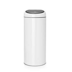 Brabantia Touch Bin, 30L Round Plastic, Stainless steel White