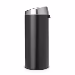 Brabantia Touch Bin, 30L, 30 L, Round, Plastic, Stainless steel, Black, Manual, Stainless steel