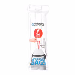 Brabantia 116742, 20 L, White, High-Density Polyethylene (HDPE), 545 mm, 412 mm, 20 pc(s)