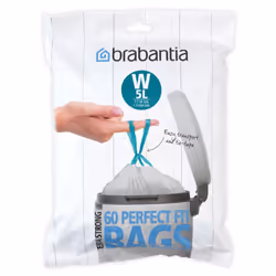 Brabantia - 116827 - Sacs Poubelle PerfectFit pour NewIcon, Distributeur, Code W, 5 litres