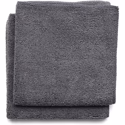 Brabantia 118029 Microfibre Cleaning Cloths (x 2), Machine Washable, Dark Grey, 30 x 30 x 0.5 cm