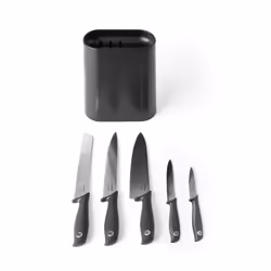 Brabantia Tasty+, Knife/cutlery block set, Stainless steel, Stainless steel, Black, 6 pc(s)