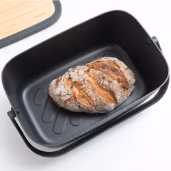 Brabantia 128264 bread box Rectangular Black, Wood