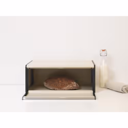 - Fall Front Bread Bin - Canister for 2 Loaves of Bread - Extra Storage Space due to Flat Top - Keeps Content Fresh - Kitchen Storage Box - Steel -