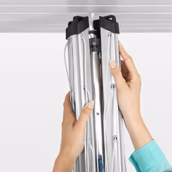 Brabantia Lift-O-Matic Rotary Airer Washing Line with 45mm Metal Soil Spear and Accessories, 50 m - Silver