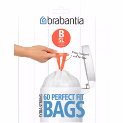 Brabantia 348969 Distributeur de Sacs Poubelles Poignées Coulissantes 5 L Blanc