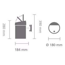 Brabantia 364464 trash can 3 L Round Plastic, Stainless steel Metallic, Platinum - Additional view 4