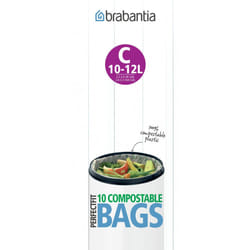 Brabantia 419782 - Bolsas basura, C, Bio, 10-12 l, 10 unidades