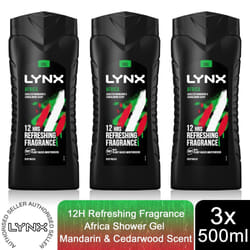 Lynx Black or Africa Refreshing ShowerGel 500ml - Africa