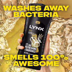 Lynx Gold 12H Refreshing Fragrance Shower Gel Bodywash, 3x 500ml