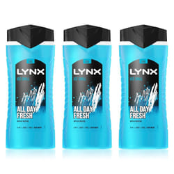 Lynx Ice Chill 12H Refreshing Fragrance Shower Gel Bodywash, 3x 500ml