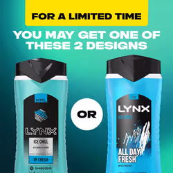 Lynx Ice Chill 12H Refreshing Fragrance Shower Gel Bodywash, 3x 500ml