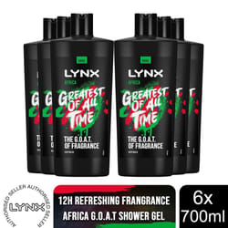 Lynx Shower Gel 700ml, 3 or 6 Pack - Africa, 6 Pack