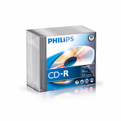 Philips CD-R CR7D5NS10/00, 52x, CD-R, 700 MB, 10 pc(s)