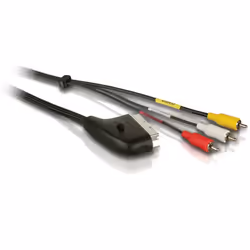 Philips Scart cable SWV2255W/10, 1.5 m, Nickel, Black, 95 mm, 37 mm, 0.127 kg