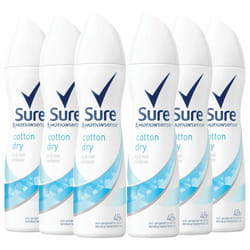 Sure Women Antiperspirant Deodorant, Shower Fresh, 6 Pack, 250ml