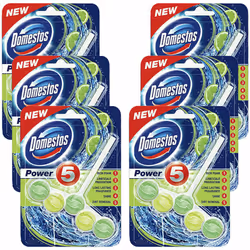 Domestos Power 5 Lime Toilet Rim Block 55g Pack of 6