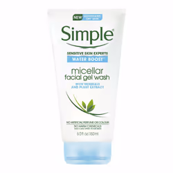 Simple Water Boost Micellar Facial Gel Wash for Dry Skin 150ml pk of 3