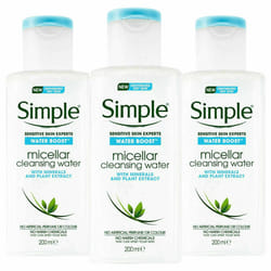 Simple Water Boost Micellar Cleansing Water, Wipes & Face Wash - 3x Micellar Cleansing Water