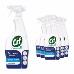 6x700ml Cif Cleanboost Bathroom Spray Removes Limescale