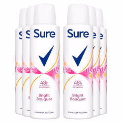 Sure Women Antiperspirant Deodorant, Bright Bouquet, 6 Pack Of 150ml - Additional view 4