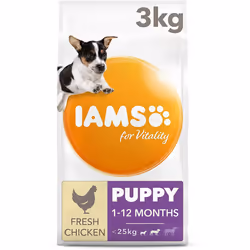 IAMS for Vitality Small/Medium Breed Puppy Dry Dog Food with Fresh Chicken, 3 kg