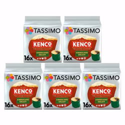 Tassimo Kenco Americano Decaf Coffee Pods, Pack Of 5, 80 Drinks