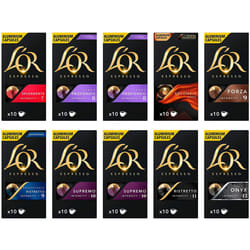 L'OR Espresso Variety Pack Nespresso Compatible Coffee Pods (Pack of 10, Total 100 Coffee Capsules)