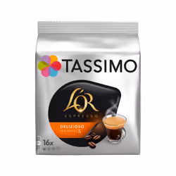 TASSIMO L'OR Espresso Delizioso, Coffee capsule, Espresso, T DISC, 16 cups