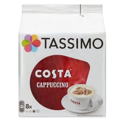 Tassimo Costa Cappuccino Coffee Pods 1 Pack 8 Large Cup Size T Disc Pods 215ml