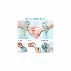 SMBOX Baby Reins Walking Harness for Toddlers, Kids, Children, 3-in-1, Anti Lost Safety Wrist Cuff with Lock + Backpack + 1.5m Bungee Straps Link