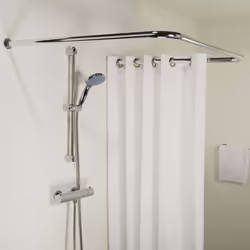 Sealskin Shower Curtain Rod Combi Chrome Extendable Rail Bathroom Accessory