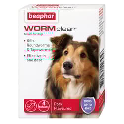 Beaphar Wormclear Dog Up to 40kg 4 Tablets