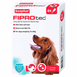 Beaphar FIPROtec Spot On Medium Dog 6 pipettes