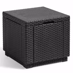 Keter Cube Storage Pouffe Graphite 213816 Storage Ottoman Wicker Pouf Cube