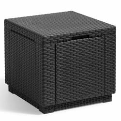 Keter Cube Storage Pouffe Graphite 213816 Storage Ottoman Wicker Pouf Cube