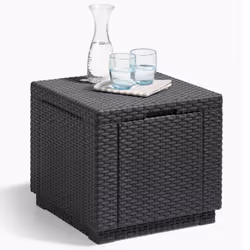 Keter Cube Storage Pouffe Graphite 213816 Storage Ottoman Wicker Pouf Cube