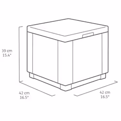 Keter Cube Storage Pouffe Graphite 213816 Storage Ottoman Wicker Pouf Cube - Additional view 4