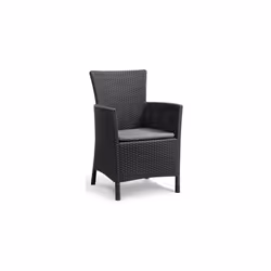 Allibert Rosario 219992 Balcony Lounge Set 2x Chairs and 1x Table Rattan-Effect Plastic Graphite