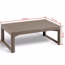 Keter Garden Table Lyon Cappuccino Outdoor Furniture Patio Dinner Coffee Table