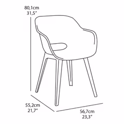 Keter 2x Outdoor Chairs Akola Cappuccino Garden Dining Chair Armchair Patio - Additional view 9