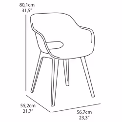 Keter 2x Outdoor Chairs Akola Grey Garden Dining Chair Stackable Armchair