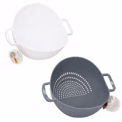 2 in 1 Plastic Colander + Bowl Kitchen Drainer Sink Fruit Vegetable Pasta Handle