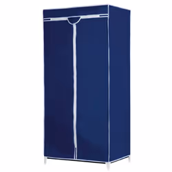 Single Canvas Fabric Wardrobe Rail Clothes Storage Cupboard Student Flat Closet