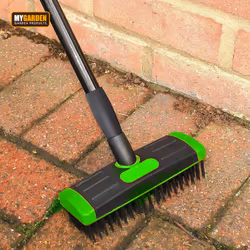 3 in 1 Telescopic Weed Remover Brush Wire Head Paving Decking Clean Scrub Moss